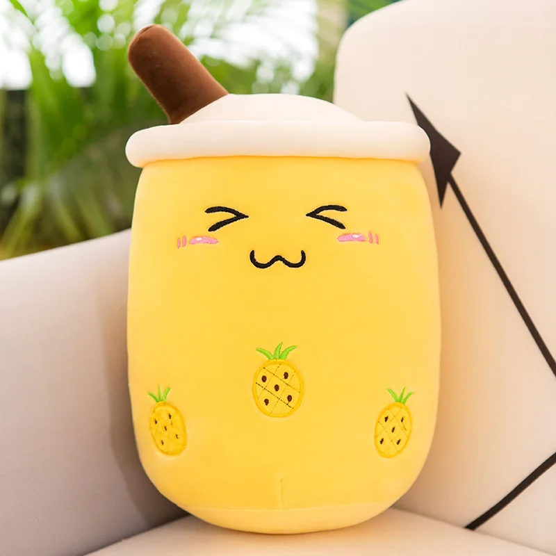 Fruit Bubble Tea Plushie Soft Pillow