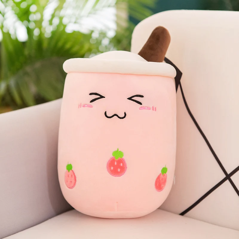 Fruit Bubble Tea Plushie Soft Pillow