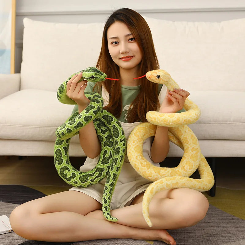 Giant Snake Toy Golden Python Stuffed Plushie