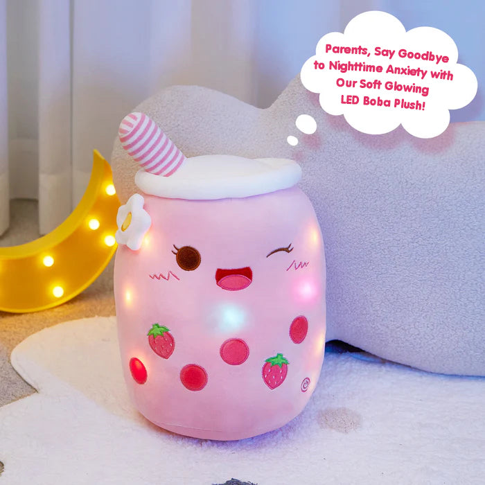 Glowing Light Up Soft Boba Milk Tea Plushie