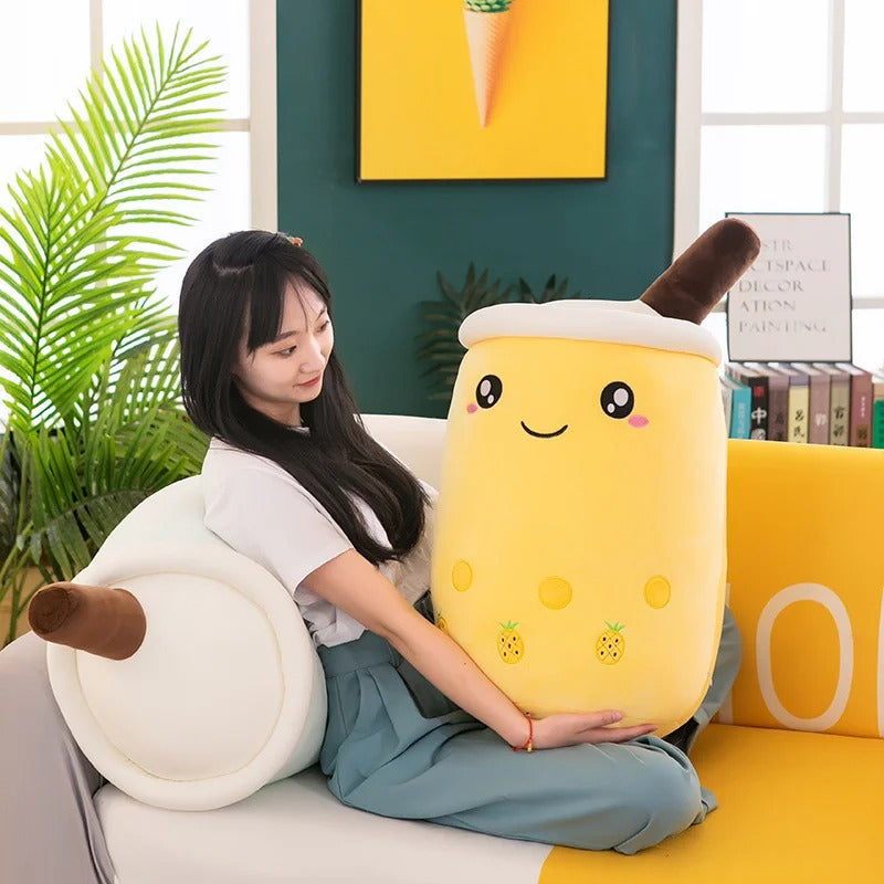 Fruit Bubble Tea Plushie Soft Pillow