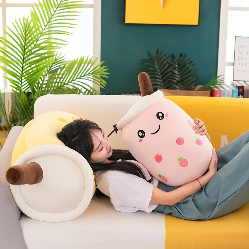 Fruit Bubble Tea Plushie Soft Pillow